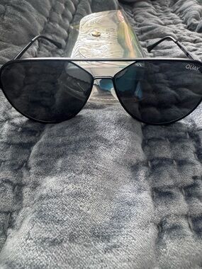 Quay Black Aviator Sunglasses